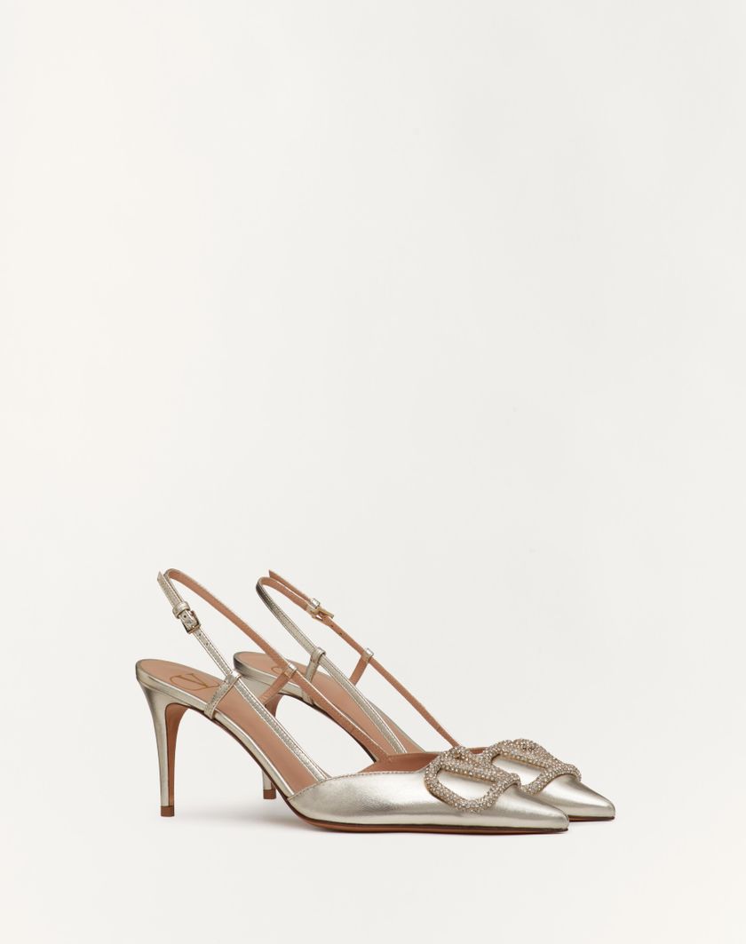 VLOGO GLOW LAMINATED NAPPA SLINGBACK PUMP 80 MM / 3.15 IN. - Image 1
